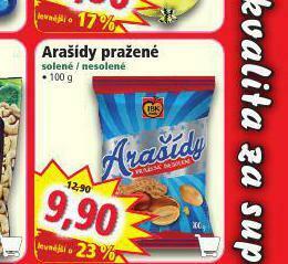 Norma Arašídy pražené , solené nabídka