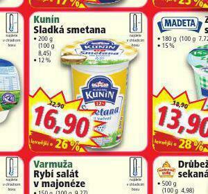 Norma Kunín sladká smetana nabídka
