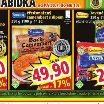 Norma Předsmažený camembert s dipem nabídka