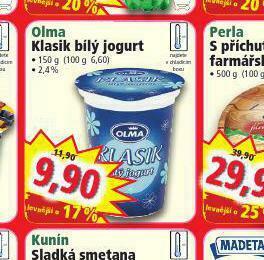 Norma Olma klasik bílý jogurt nabídka