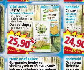 Norma Vital snack quinoa chipsy nabídka