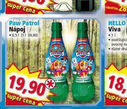 Norma Paw patrol nápoj nabídka