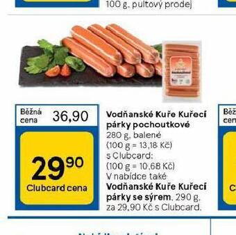 Tesco Kuřecí párky pochoutkové nabídka