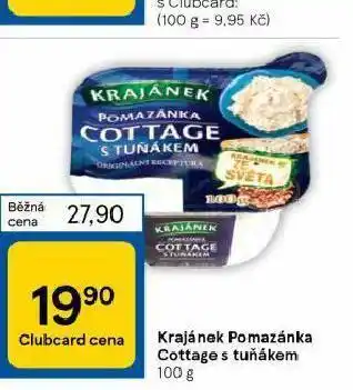 Tesco Krajánek pomazánka cottage s tuňákem nabídka