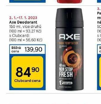 Tesco Axe deodorant nabídka