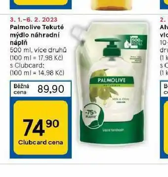 Tesco Palmolive tekuté mýdlo nabídka
