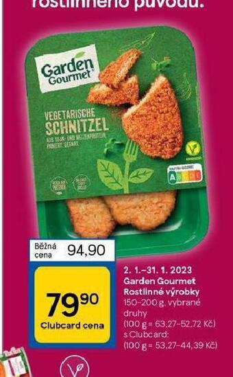 Tesco Garden gourmet rostlinné výrobky nabídka