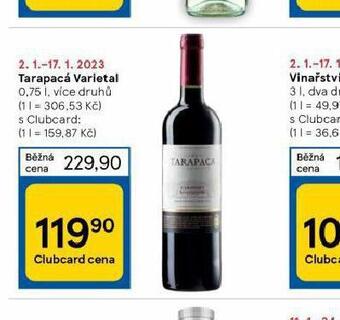 Tesco Tarapacá varietal nabídka