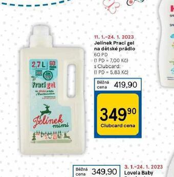 Tesco Jelínek prací gel na dětské prádlo nabídka
