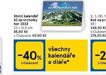 Tesco Stolní kalendář nabídka