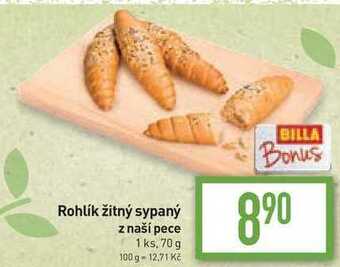 Billa Rohlík žitný sypaný z naší pece 1 ks, 70 g nabídka
