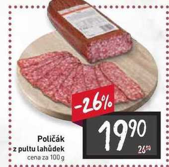 Billa Poličák z pultu lahůdek cena za 100 g nabídka