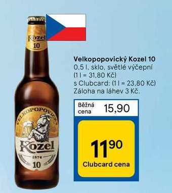 Tesco Velkopopovický kozel 10 0.5 l nabídka