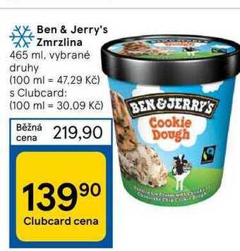 Tesco Ben & jerry's zmrzlina 465 ml nabídka