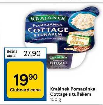 Tesco Krajánek pomazánka cottage s tuňákem 100 g nabídka