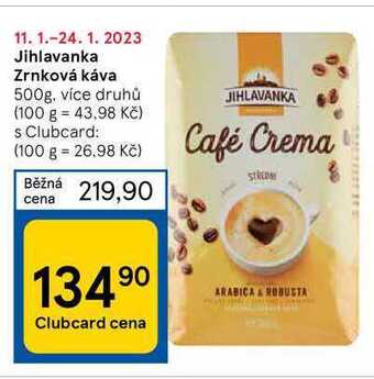Tesco Jihlavanka zrnková káva 500 g nabídka