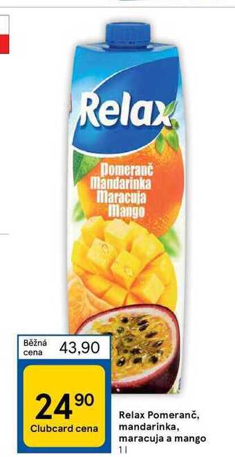 Tesco Relax pomeranč, mandarinka, maracuja a mango 11 nabídka