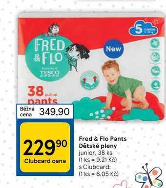 Tesco Fred & flo pants dětské pleny junior, 38 ks nabídka