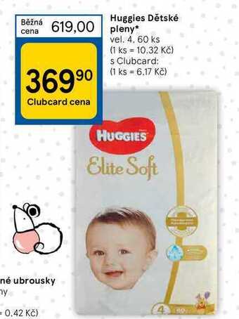 Tesco Huggies dětské pleny* vel. 4. 60 ks nabídka