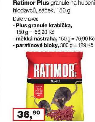 Barvy a laky drogerie Ratimor plus granule na hubení hlodavců, sáček, 150g nabídka