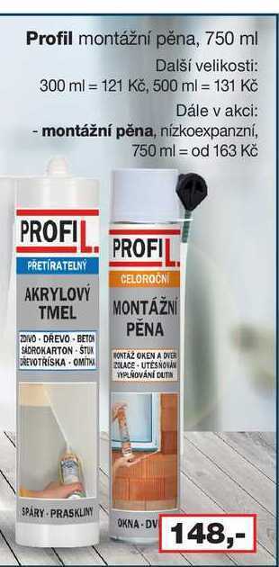 Barvy a laky drogerie Profil montážní pěna, 750 ml nabídka