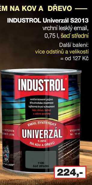 Barvy a laky drogerie Industrol univerzál s2013 vrchní lesklý email, 0,75l nabídka
