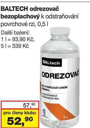 Barvy a laky drogerie Baltech odrezovač bezoplachový k odstraňování povrchové rzi, 0,5l nabídka