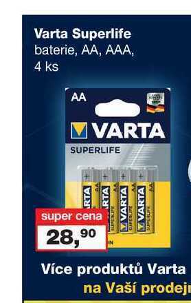 Barvy a laky drogerie Varta superlife baterie, aa, aaa, 4 ks nabídka
