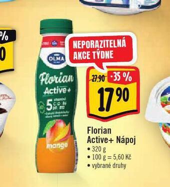 Albert Florian active+ nápoj nabídka