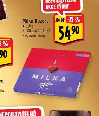 Albert Milka dezert nabídka