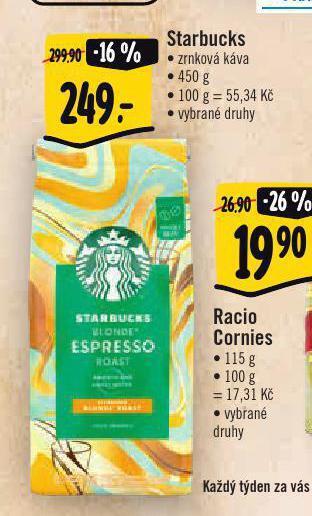 Albert Starbucks zrnková káva nabídka