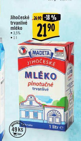Albert Trvanlivé mléko 3,5% nabídka