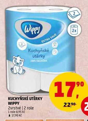 Penny Market Kuchyňské utěrky wippy, 2 role nabídka