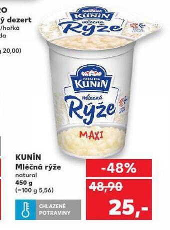 Kaufland Kunín mléčná rýže nabídka