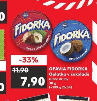 Kaufland Opavia fidorka oplatka v čokoládě nabídka
