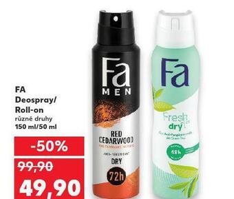 Kaufland Fa deospray / roll-on nabídka