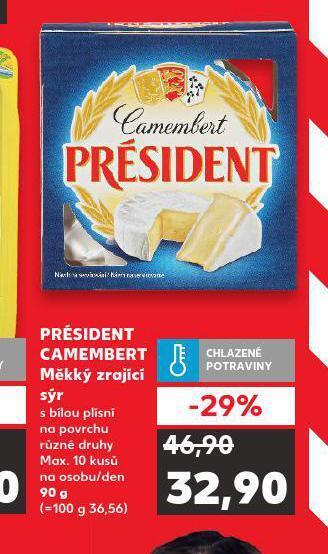 Kaufland Président camembert nabídka