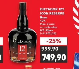 Kaufland Dictador 12y icon reserve rum nabídka