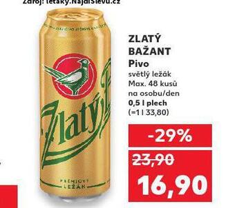 Kaufland Pivo zlatý bažant nabídka