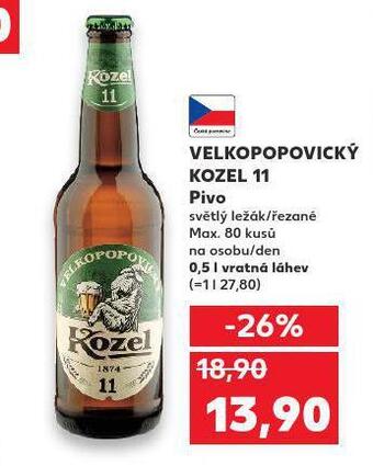 Kaufland Pivo velkopopovický kozel 11 nabídka