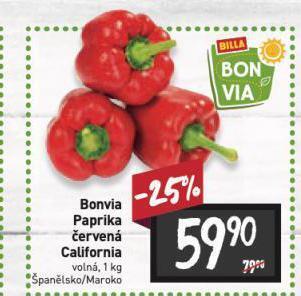 Billa Paprika červená california nabídka
