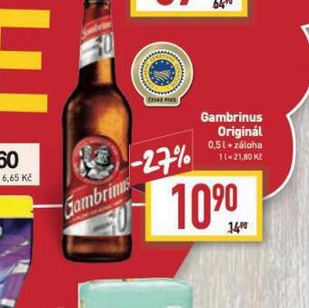 Billa Pivo gambrinus originál nabídka