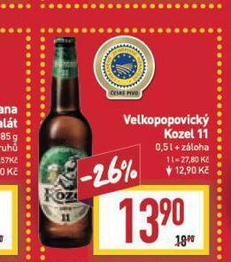 Billa Pivo velkopopovický kozel 11 nabídka
