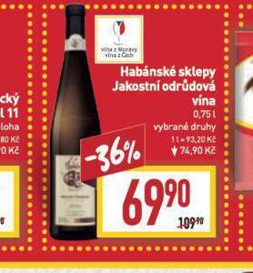 Billa Habánské sklepy jakostní odrůdová vína nabídka