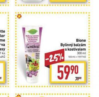 Billa Bione bylinný balzám s kostivalem nabídka