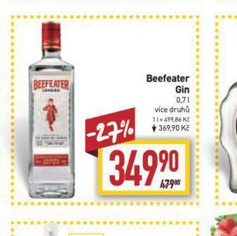 Billa Beefeater gin nabídka