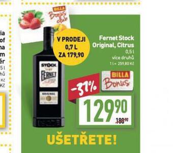 Billa Fernet stock nabídka