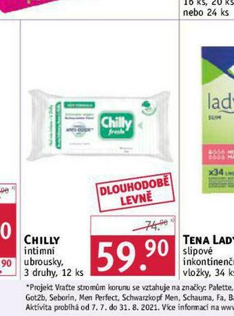 Rossmann Chilly intimní ubrousky nabídka