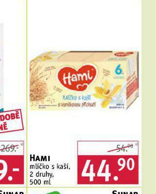 Rossmann Hami mlíčko s kaší nabídka