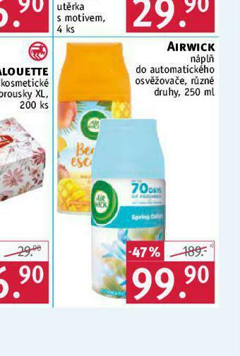 Rossmann Airwick náplně do automatického osvěžovače nabídka